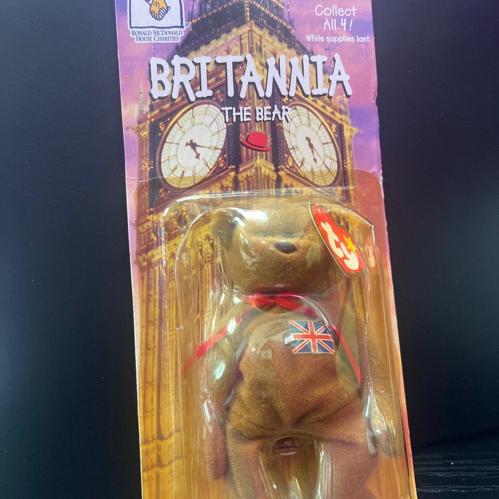 Britannia the Bear- Beanie Babies TY/ McDonald’s *Rare*